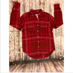 NWOT Mossimo maroon purple boyfriend flannel